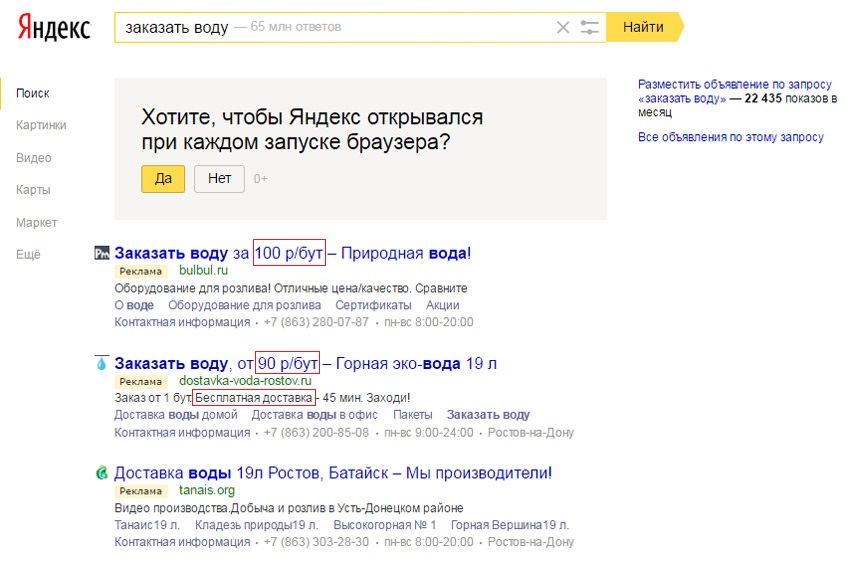 Объявление в Яндекс.Директ