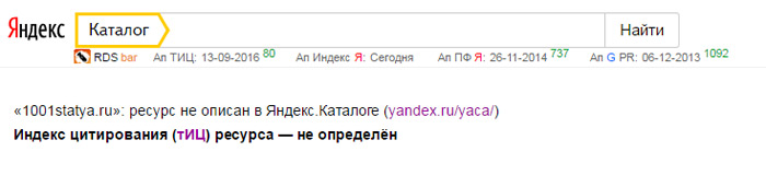 Яндекс каталог определение тИЦ