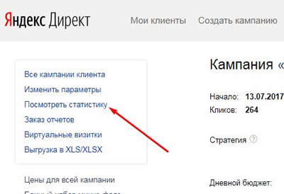 статистика Яндекс.Директ