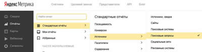 Построение отчета Поисковые запросы в Яндекс.Метрике