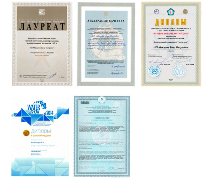 сертификаты компании