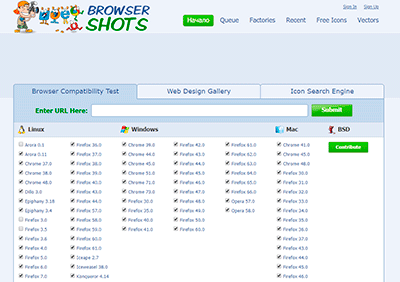 сайт browsershots.org