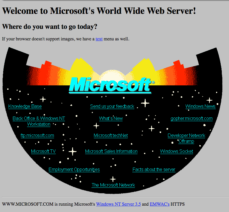 первый сайт Microsoft