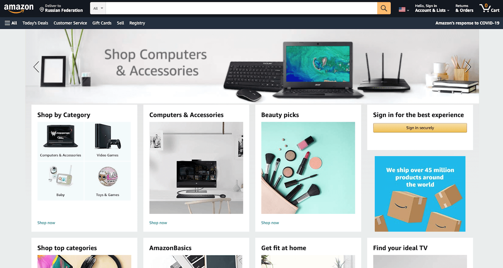 Официальный сайт Amazon
