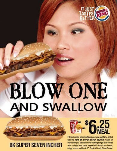 Секс в рекламе Burger King