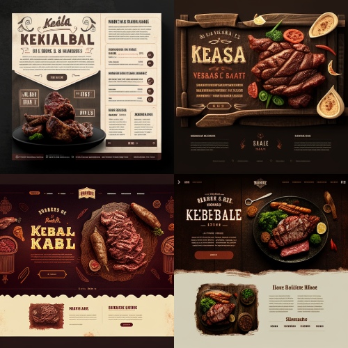 нейросеть создает дизайн сайта мясного ресторана
