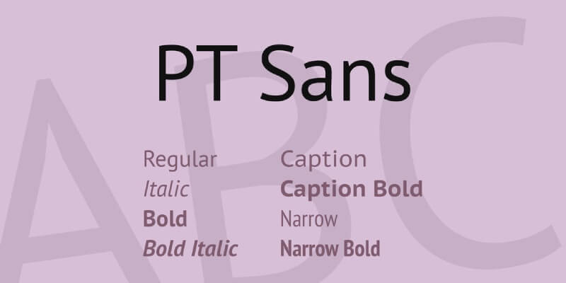 шрифт PT Sans