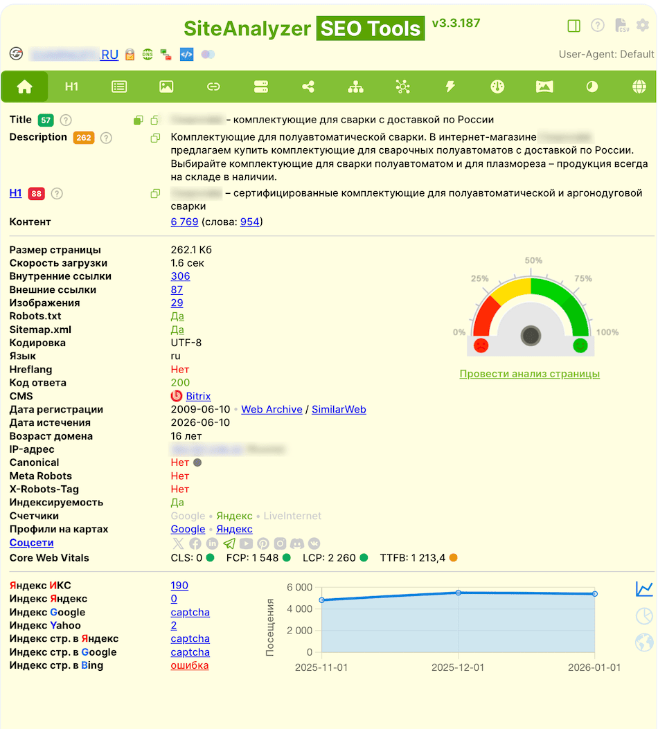 скриншот Site Analyzer