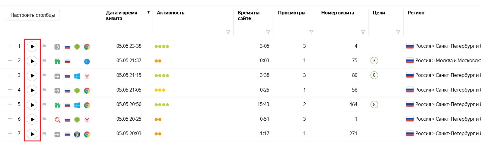 Запуск видео из таблицы