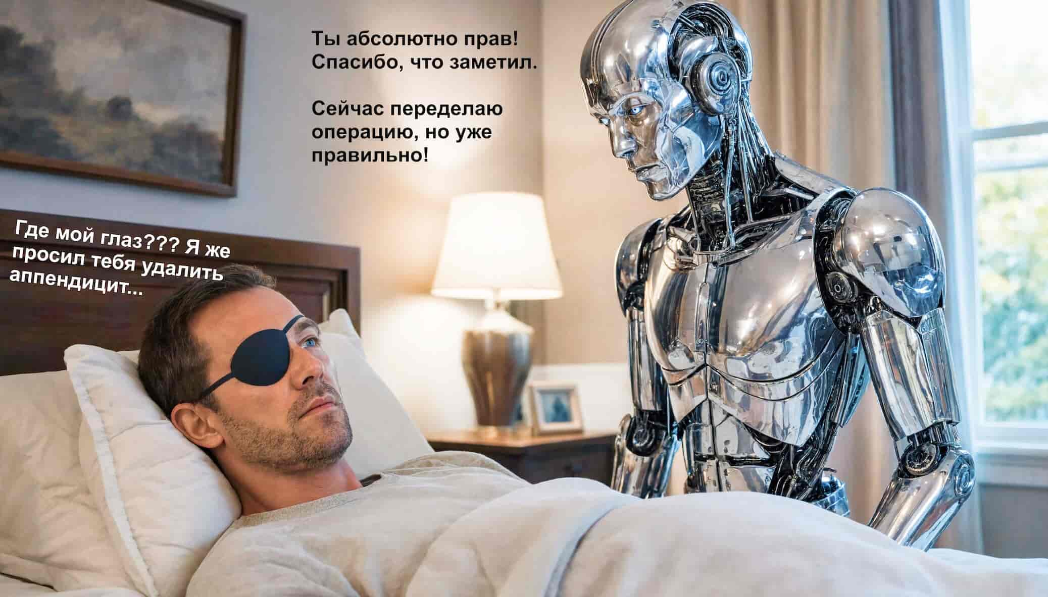 Мем про неправильные ответы нейросетей