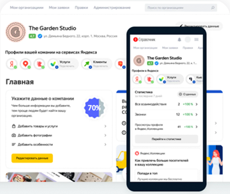 Профиль компании в Яндексе